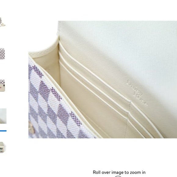 Check Cross Body Bag Cream Purse - Picture 4 of 15